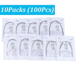 Fios do arco ortodôntico, forma ovóide, retangular, Super Elastic Niti, acessórios do dentista, órteses, 100pcs