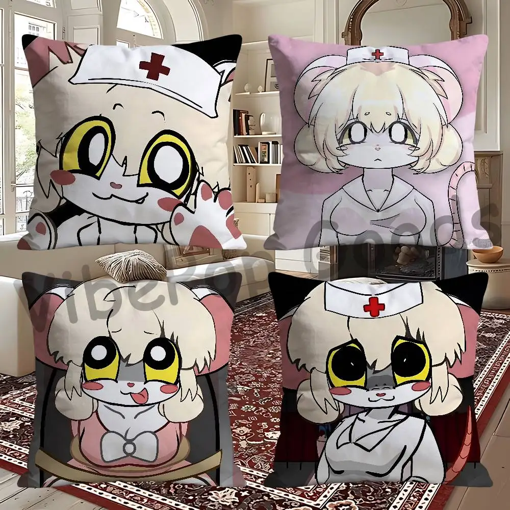 T-Terrible Mouse Lorna Print Cushion Cover Aesthetic Bedroom Decor 30x30 65x65 40x40 45x45 50x50 cm