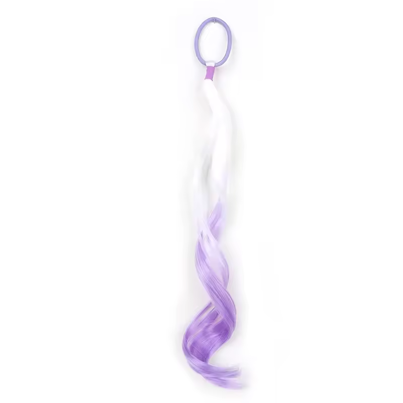 Colored Hair Extensions Synthetic 14"  Lightweight Colored Hair Extensions for Kids Curly Ponytail Extension with Elastic Tie - Image 12