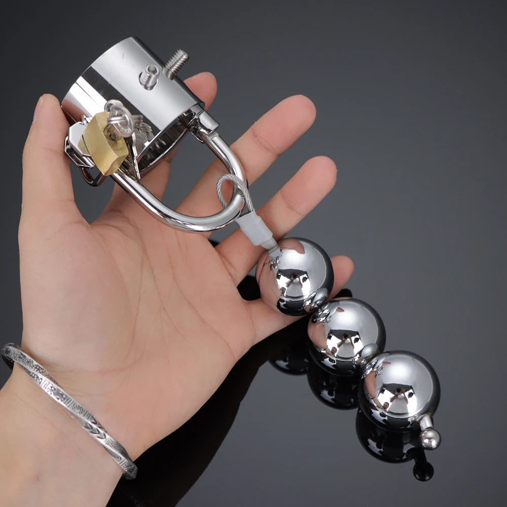 New BDSM Heavy Ball Stretcher Scrotum Pendent Spike Penis Cock Rings CBT Torture Chastity Cage Sex Toys For Men Masturbators 18