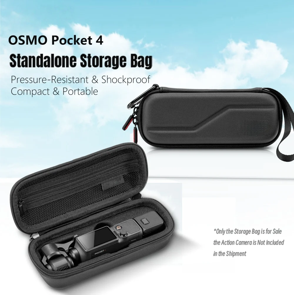 

Carrying Case for DJI OSMO Pocket 4, Portable PU Travel Storage Case Shockproof Organizer Protective Cover with Carabiner