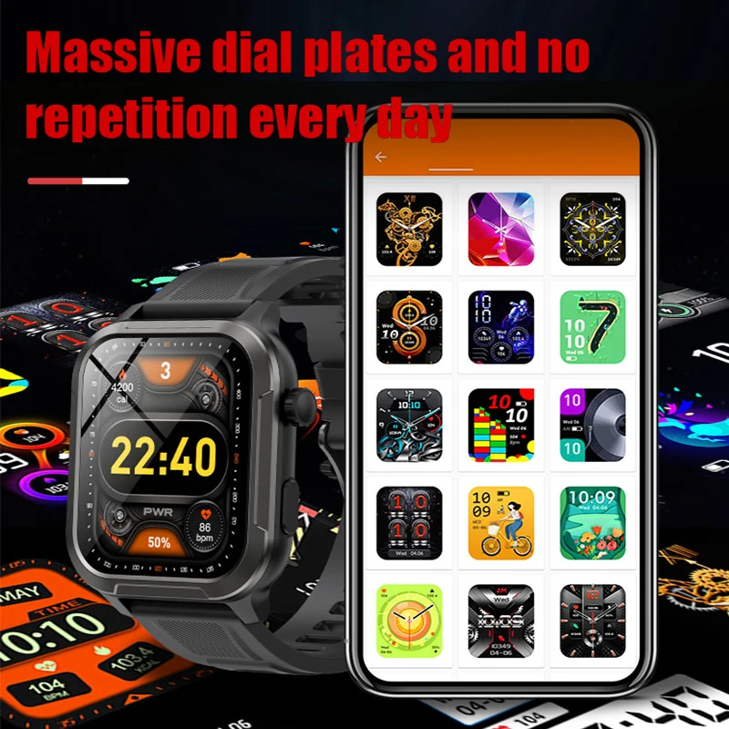 Nuevo reloj inteligente con llamada de diente azul para hombre, monitoreo del ritmo cardíaco y oxígeno en sangre, resistente al agua, más de 100 modos deportivos, relojes inteligentes para música y salud