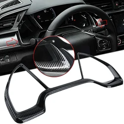Carbon Fiber Style Interior Dashboard Panel Frame Cover Molding Trim Speedp Decals For Honda Civic 2016-2021 2017 2018 2019 2020