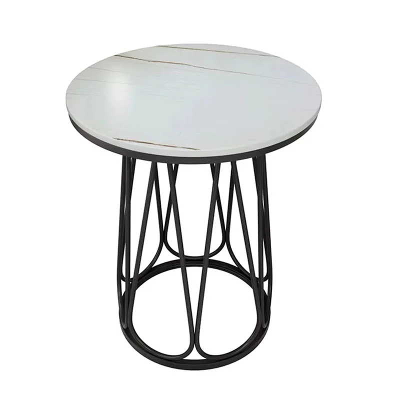 Pqf Mini Coffee Table Sofa Side Table Balcony Living Room and Bedside Stone Plate Small round Table