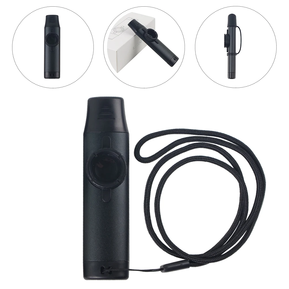 آلة موسيقية محمولة ذات هيكل بسيط باللون الأسود من كازو احترافي للبالغين بتصميم كلاسيكي على شكل جيتار القيثارة