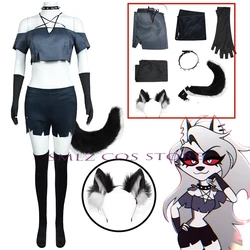 Loonie Cosplay Anime Boss Costume Vest Shorts Hellvua Loona Uniform Tail rabbit ear Suit Halloween Party Outfits for Woman