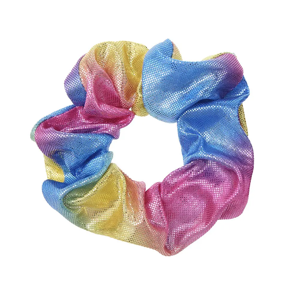 

Набор из 5 резинок для волос с радужным градиентом, блестящие, мягкие, эластичные, для хвоста, для женщин, удобные, стильные, повседневные