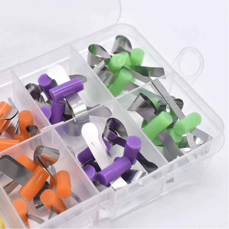 TJDent 50Pcs/box Dental Orthodontic Forming Sheet Sectional Contoured Metal Matrices Polyester Dentistry Matrix Bands Tools