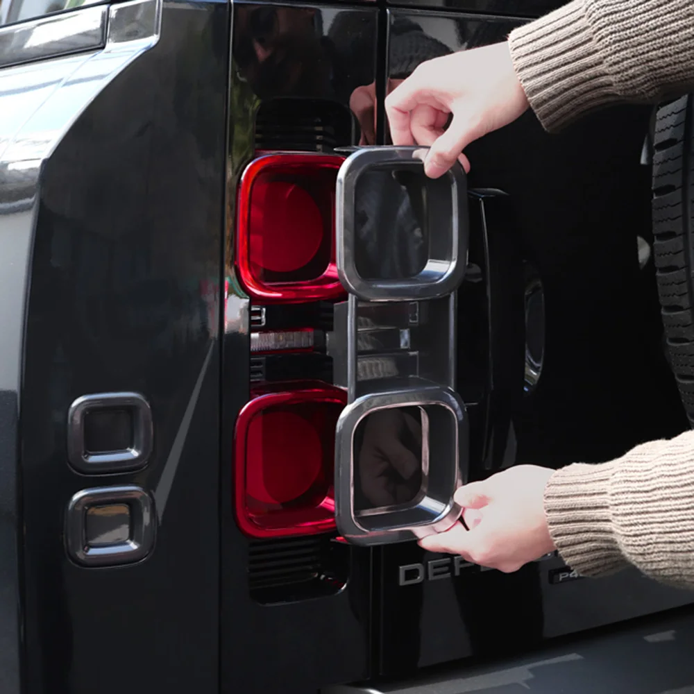 For Land Rover Defender 90 110 2020-2025 Car Tail Light Cover Brake Light Wide Indicator Cover Rear Lamp Hoods Guards Trim