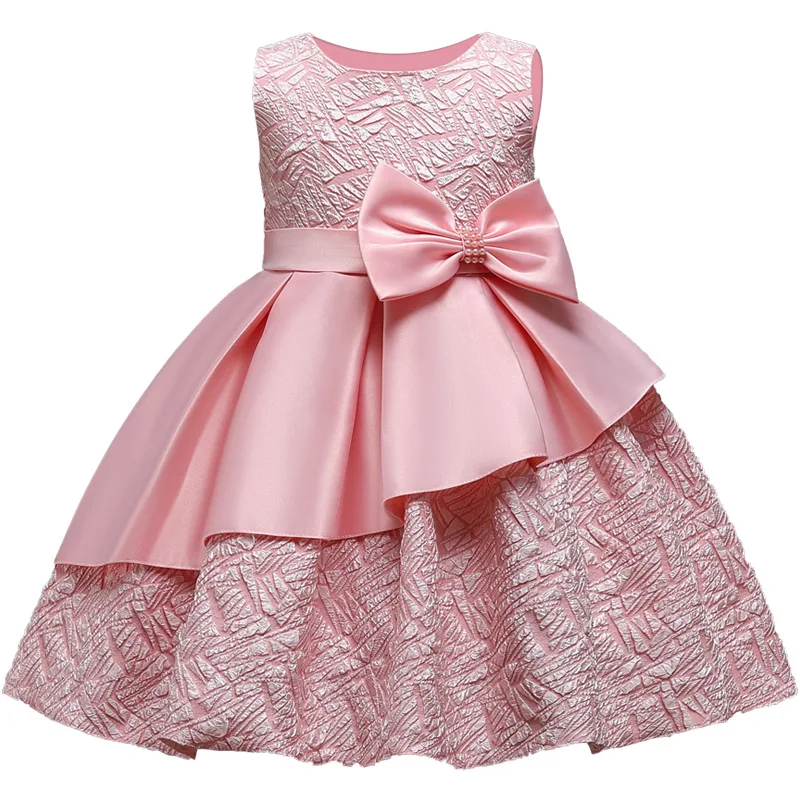 Summer Kids Dress For Girls Wedding Party Lace Bowknot Princess Dress For Children Elegant Pageant Birthday Formal Vestidos