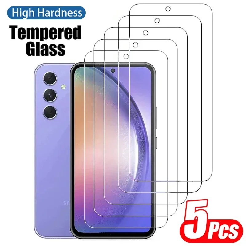 5 Stück Displays chutz folie aus gehärtetem Glas für Samsung Galaxy S20 S21 S23 Fe A51 A52 A53 A54 A55 A33 A73 A13 A14 A15 Schutz glas