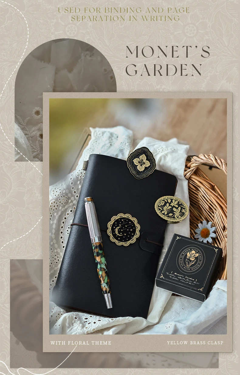 Monets Garten Metall-Büroklammern, Kreative Pflanzen- und Blumen-Motiv Lesezeichen-Clips für Büro-Dokumentenorganisation und Schreibwaren – Detail 5