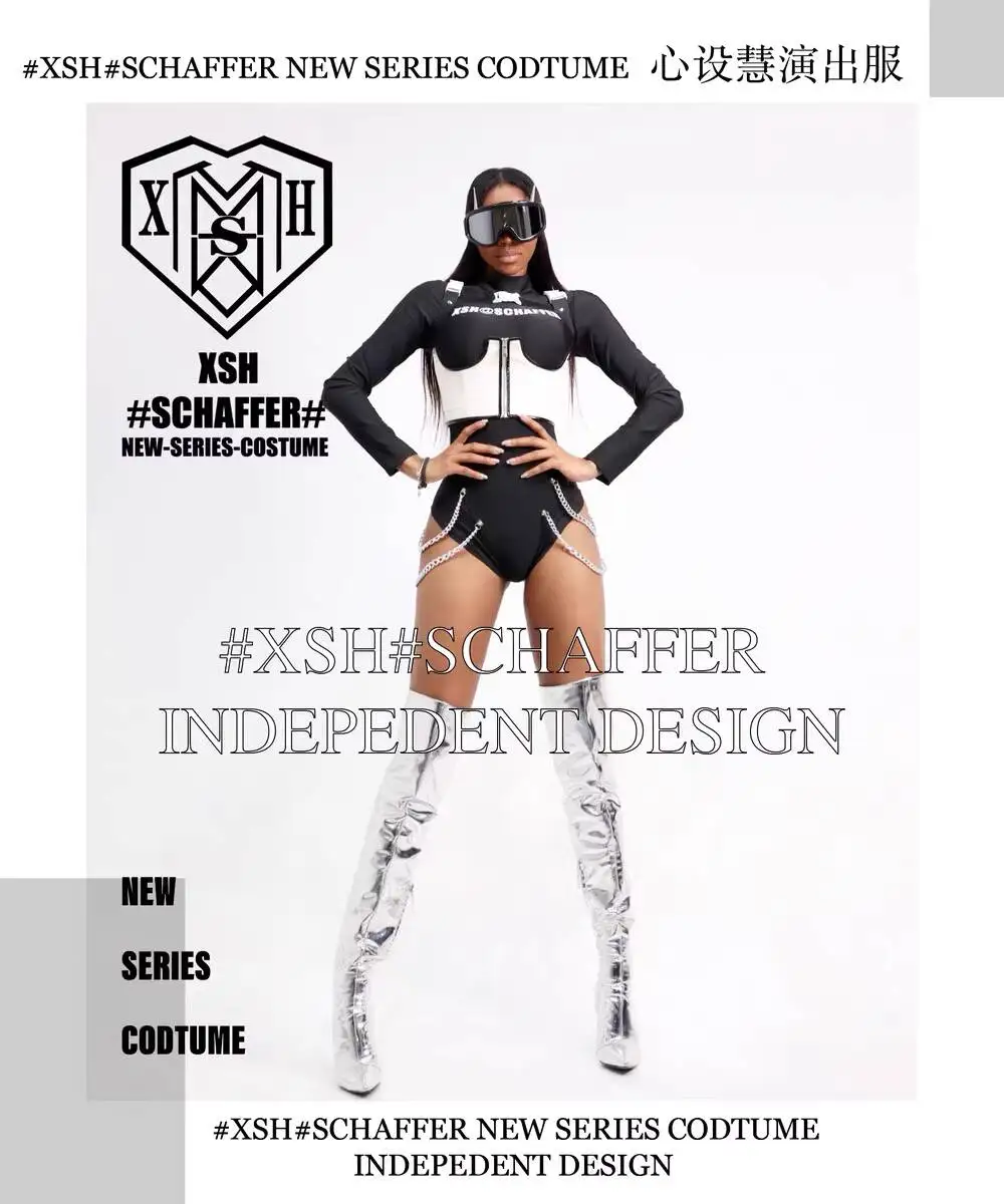 Halloween Patrol New Nightclub Bar Atmosphere Women's Sporty Gogo Sexy DS Singer Performance Costume Custom view 3