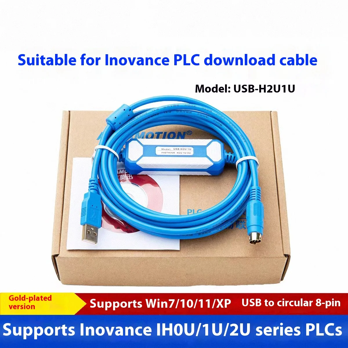 PLC programming cable data download line USB-H2U 1U 0U Application of H0U/H1U/H2U series
