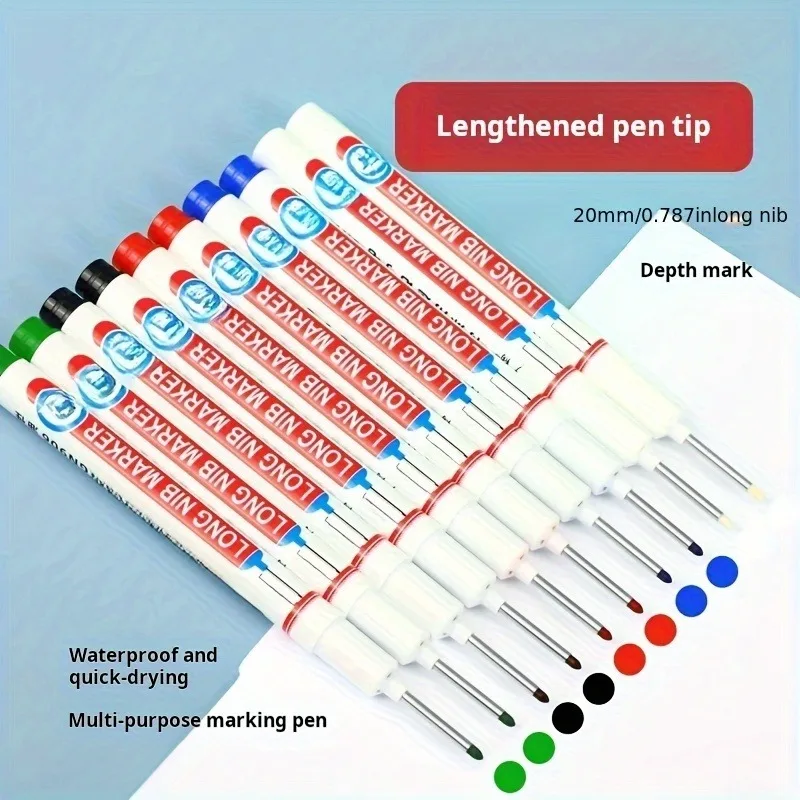 Imagem -03 - Long Nib Head Paint Markers Furo Profundo para Metal Caneta de Perfuração Impermeável Banheiro Carpintaria Suprimentos de Pintura 20 mm Pcs por Conjunto