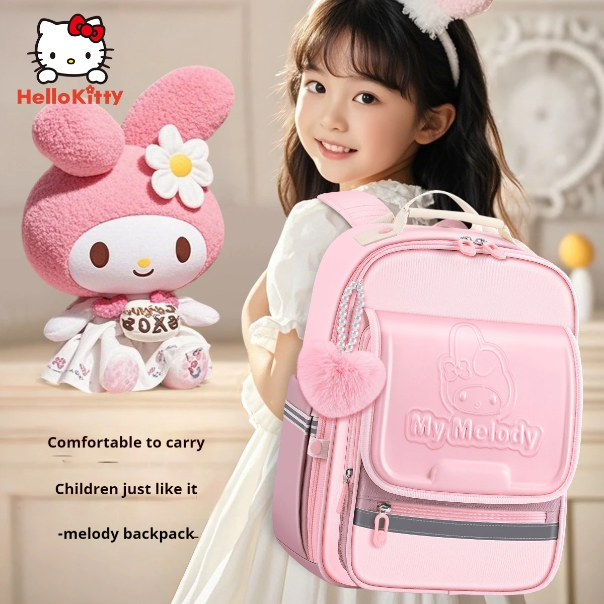 Primary school children's schoolbag first grade two three four lightened ridge ultra-light girls girls 2024 new model