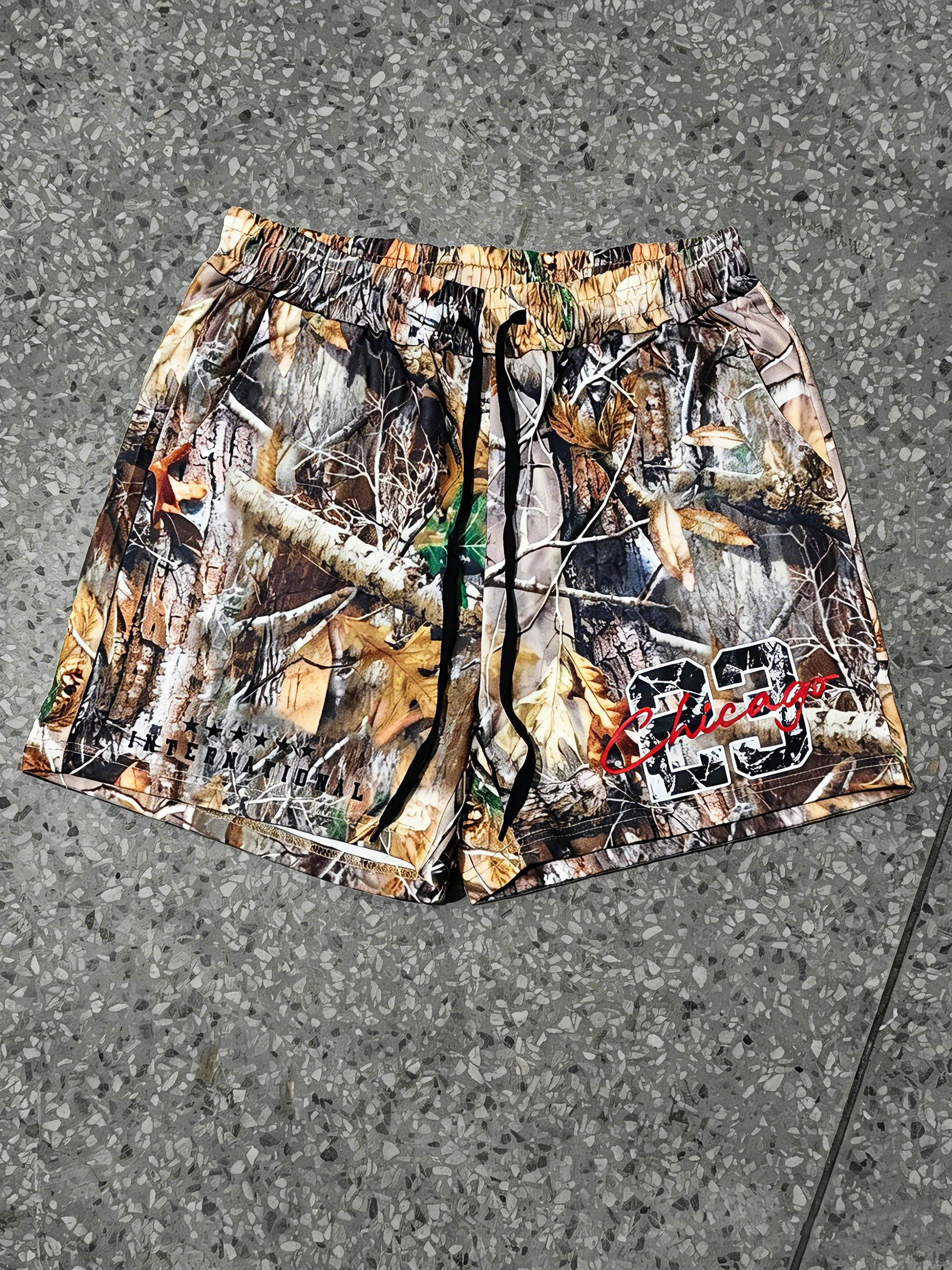 

Men's Summer Camo Plant Digital Print Shorts, Casual Streetwear for Daily Wear & Dating