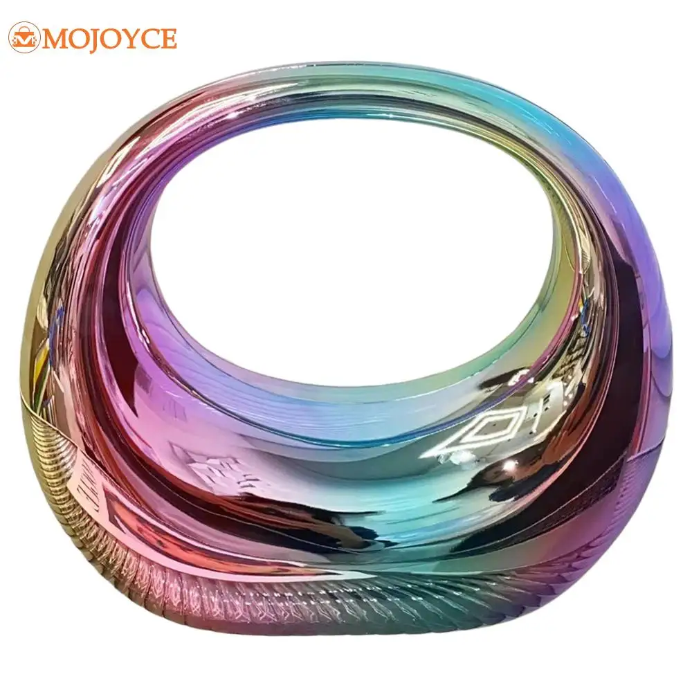 Acrylic Women Bags Luxury Designer Handbags High Quality Moon Shape Bag Personality Evening Purses Unique Transparent Clutch Bag