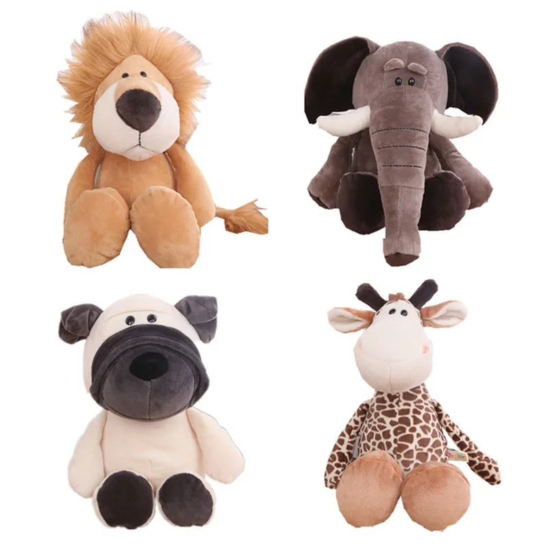 Plush Lifelike Doll Giraffe Elephant Lion Monkey Dog Tiger Leopard Activity Gift Children's Birthday Plush Toy Simulate Forest