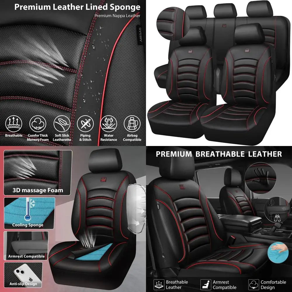 

Universal Waterproof PU Leather Car Seat Covers, Full Set for Sedans, SUVs, and Trucks, Airbag Compatible, Comfortable Nappa Sty