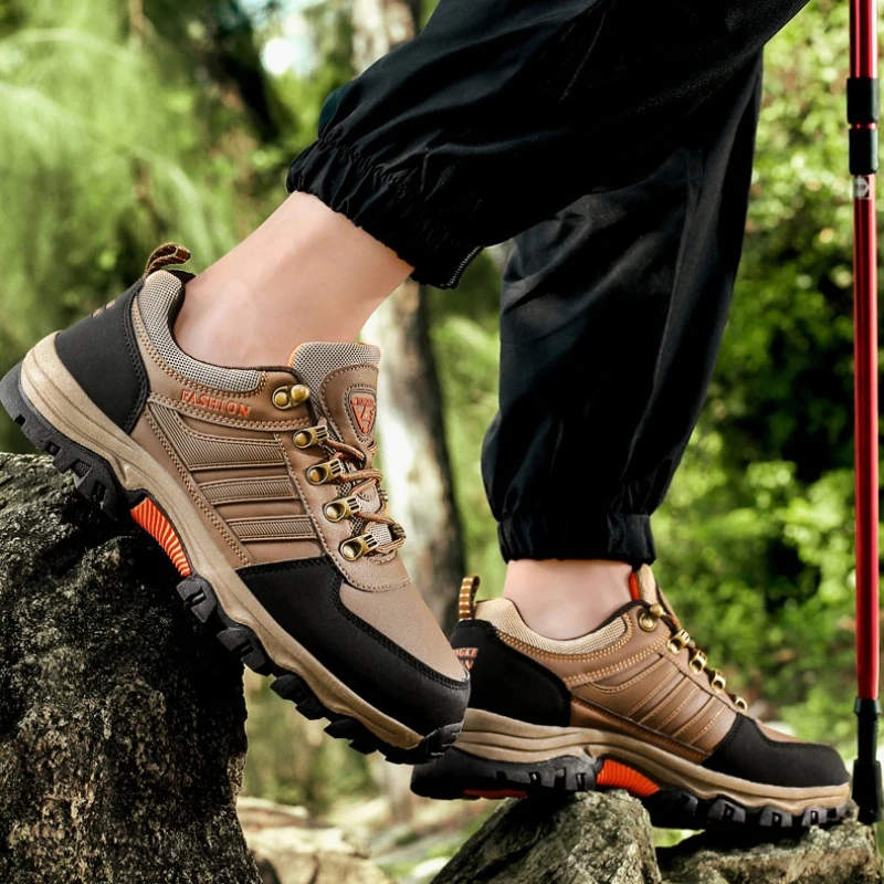 أحذية رياضية كبيرة الحجم ومنخفضة القمة للاستخدام الخارجي ونعل ناعم ومنخفضة من الأعلى بمقدمة مستديرة ورباط علوي عصري للمشي لمسافات طويلة في الهواء الطلق #5