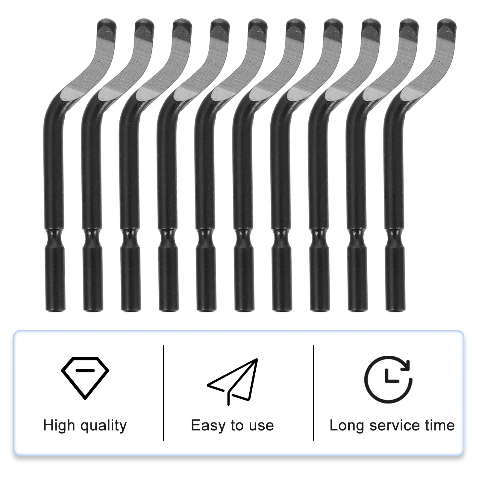 

10Pcs Deburring Scraper Blade Tool Stainless Steel Material Metal Trimming Chamfering Edge Cutting Black Tools Milling