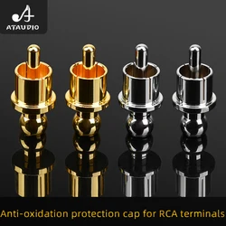 4pcs Hifi Rhodium Plated/Gold Plated RCA Cap Plug Short-Circuit Socket Connector RCA Shielding jack socket protect cover caps