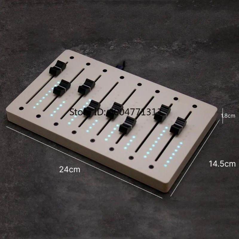 Controlador MIDI de 8 pistas con fader EM-VU8, luz LED VU, controlador de audio profesional para estudio, dispositivo de control para producción musical