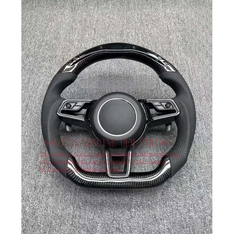 For Porsche Carbon Fiber Steering Wheel With Led Customizable Cayenne Horn Cover Horn Shell