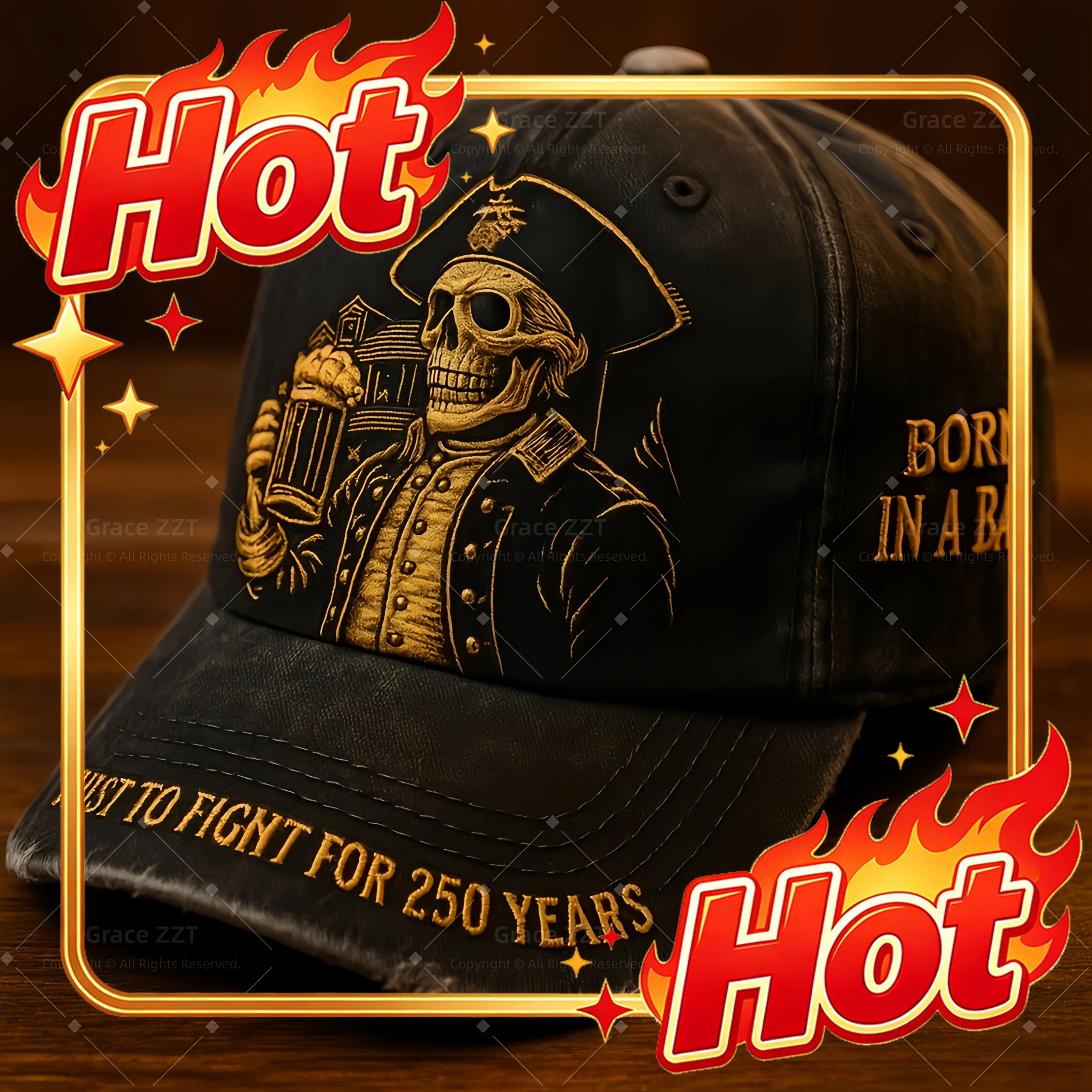 Custom Cap 250th Anniversary American Flag 3D Printed Cap, Adjustable Strap, Breathable Fabric, Commemorative Design