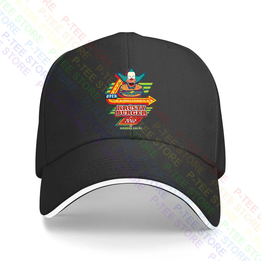 Krusty Burgers Restaurant Sign Baseball Cap Snapback Caps Knitted Bucket Hat