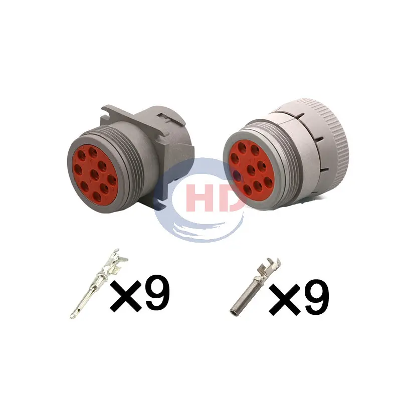 

1-20 sets 9 Pin OBD Diagnostic Instrument Connector Plug HD10-9-96P HD16-9-96S