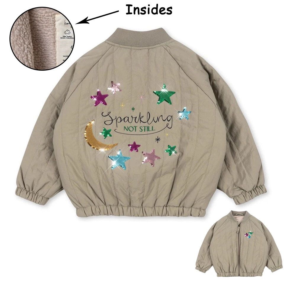 25Winter KS Peuter Meisjes Pailletten Warme Katoenen Fleece Jassen Kinderen Lamswollen Jas Jongens Borduren Jas Kinderen Bovenkleding Kleding
