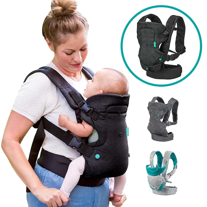 Four-in-one Baby Shoulder Strap with Baby Shoulders Infant Baby Carrier All Positions Sling Wrap Cool Air Mesh Cotton Backpack