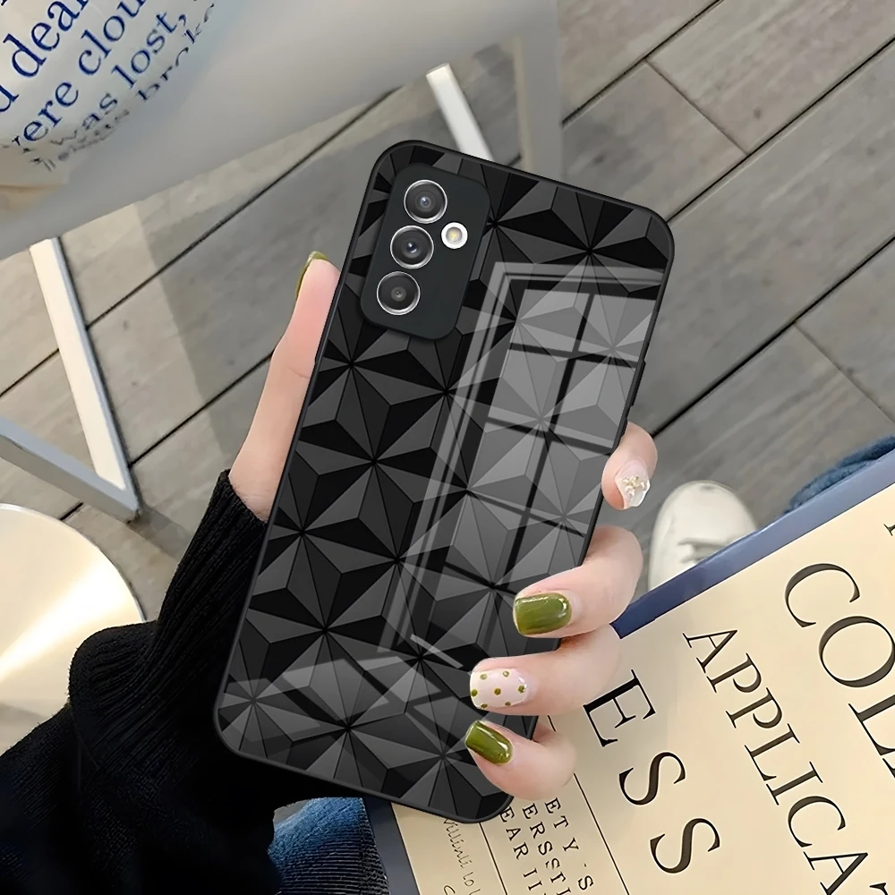 MINISO Fashion Technology Honeycomb Phone Case For Samsung A52 A71 A21 A54 A20 A12 Galaxy A34 A14 A32 Glass Cover