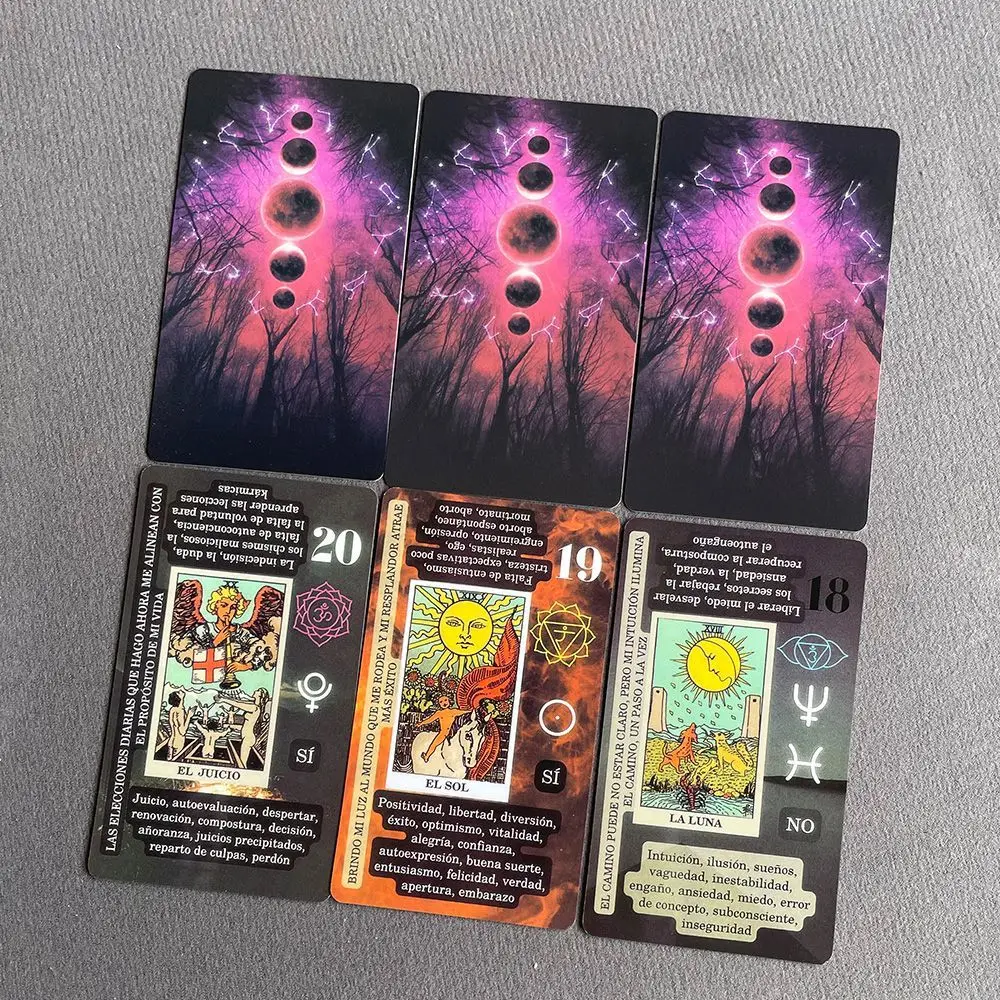 78pcs Leaning Tarot Cards Deck in Spanish Small Box Packaging Exquisite Portable Divination Cards for Beginners and Collectors
