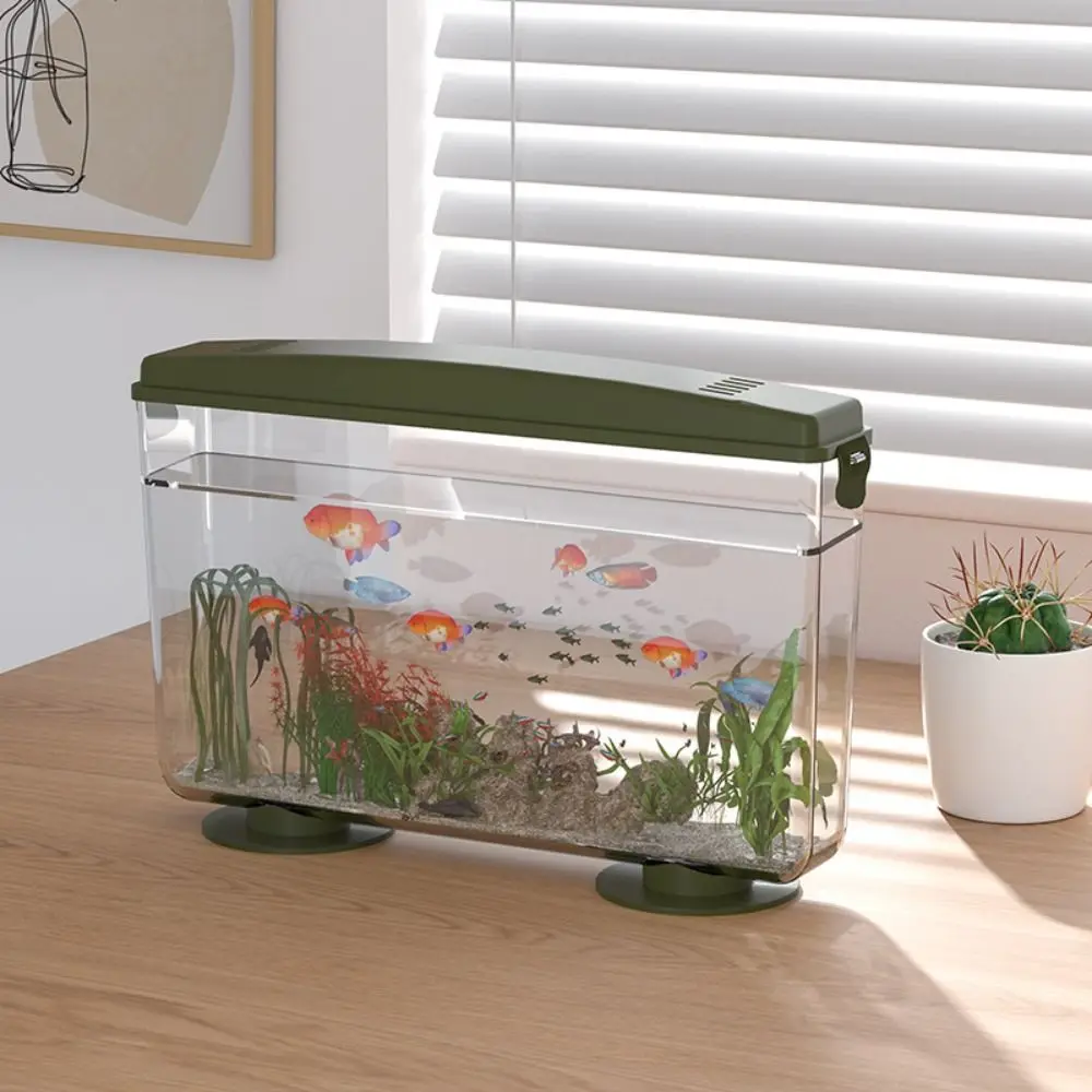 Plastic Reptile Breeding Box Square Transparent Turtle Feeding Cage Portable with Lid Desktop Fish Tank Lizard