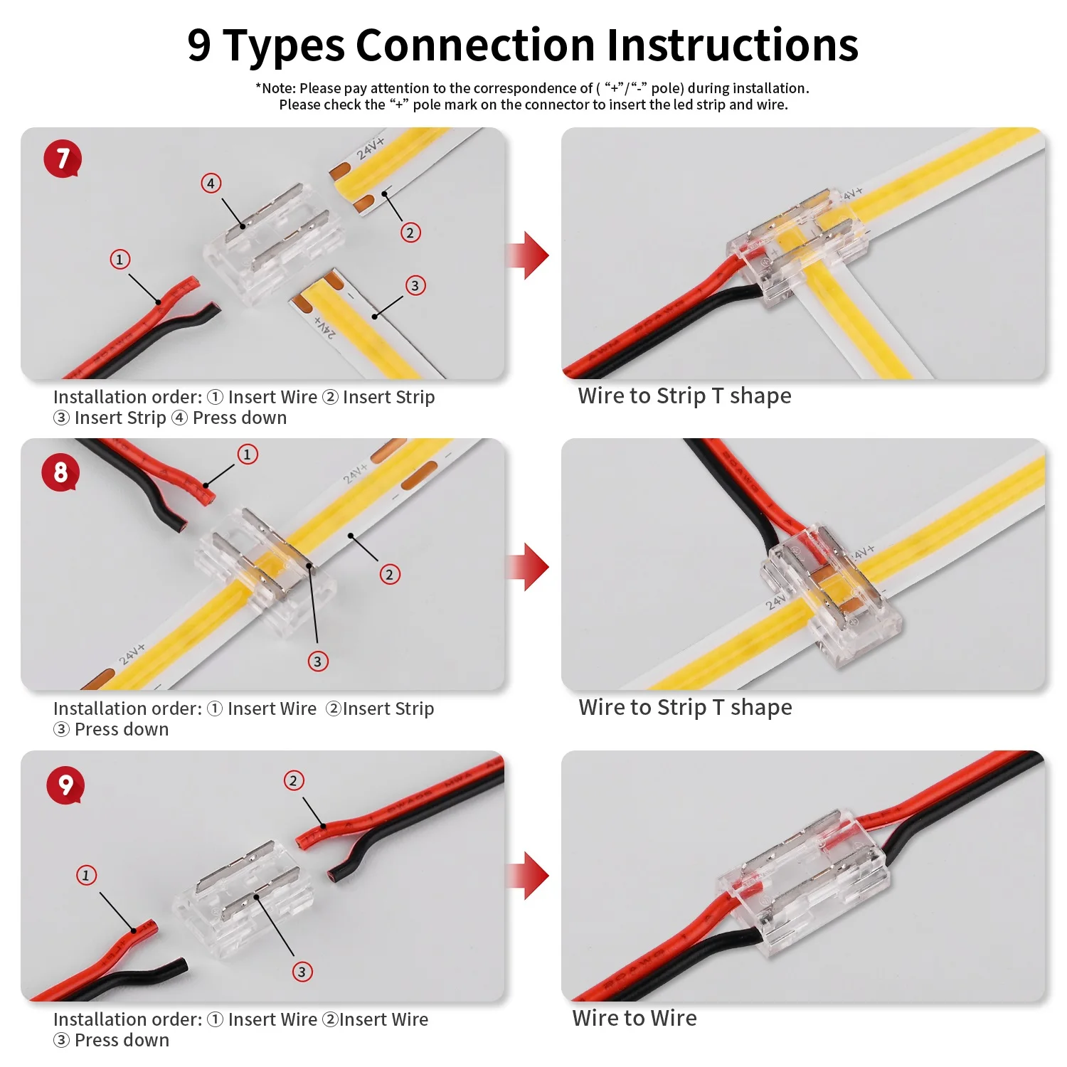 8 قطعة لحام LED موصل 9 في 1 موصلات شفافة L T X شكل DIY 15 سنتيمتر سلك ل 2pin 8 مللي متر 10 مللي متر COB LED قطاع أضواء #6