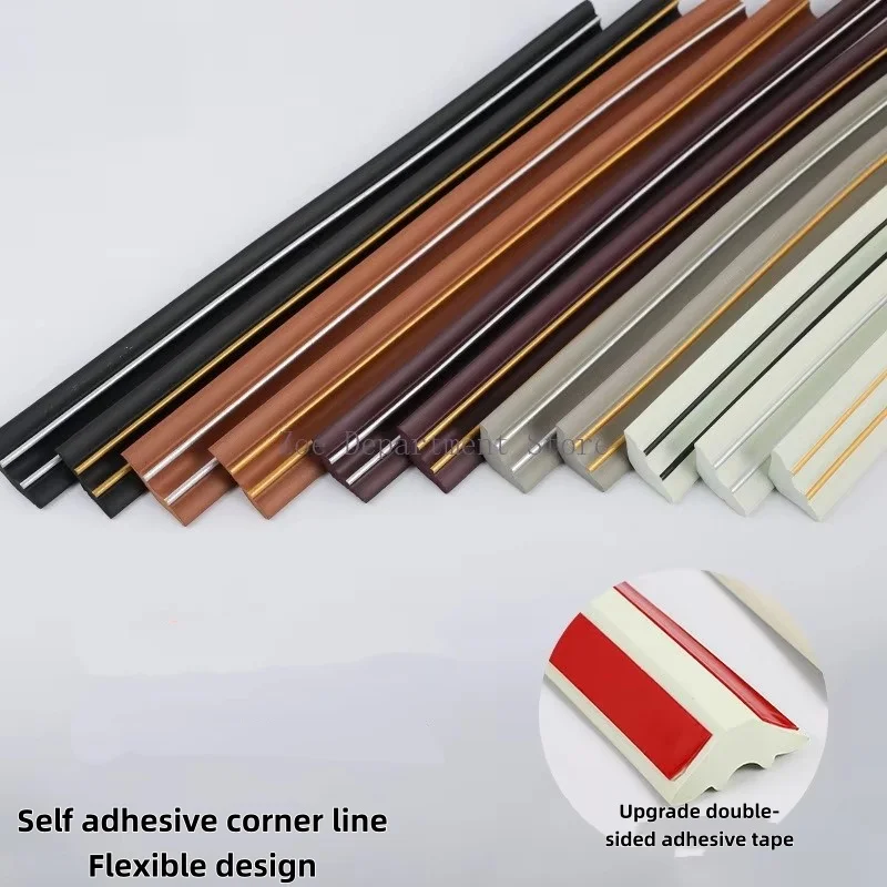 5M Self-Adhesive Ceiling Corner Line NBR Molding Trim Flexible Ceiling Crown Molding Tile Gap Strip for Home Decoration