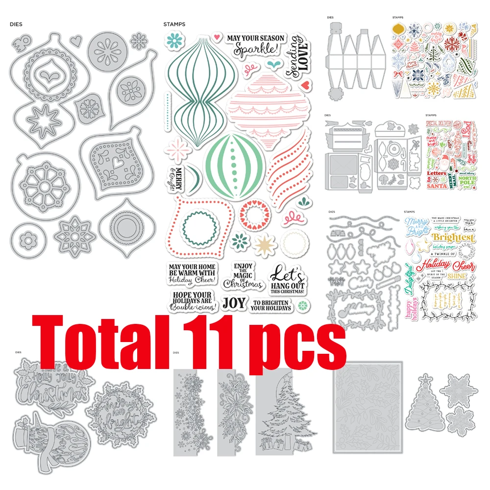 

2025 October New Prick Christmas Vintage Ornaments Metal Cutting Dies and Stamps for DIY Scrapbooking Handmade Diary Album Cards
