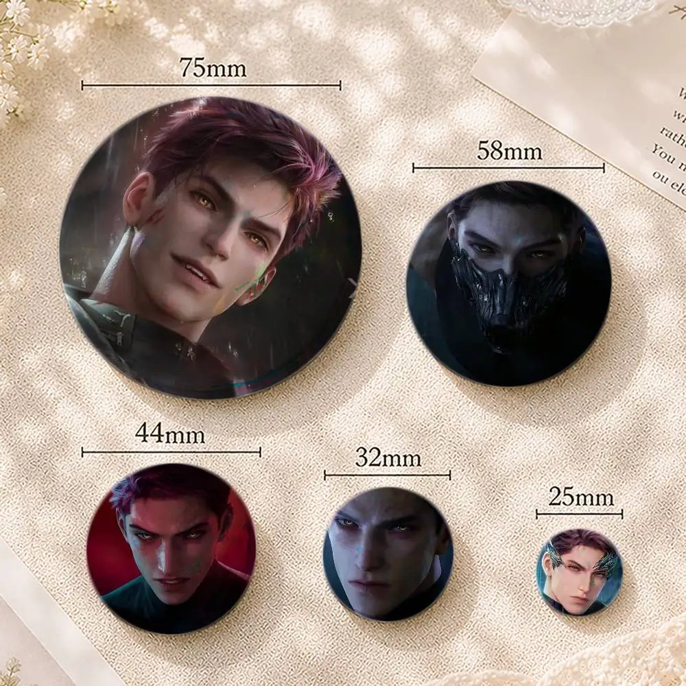 New V-Valko L-Love and Deepspace Creative Tin Button Pins Brooch Badges Kids Gift