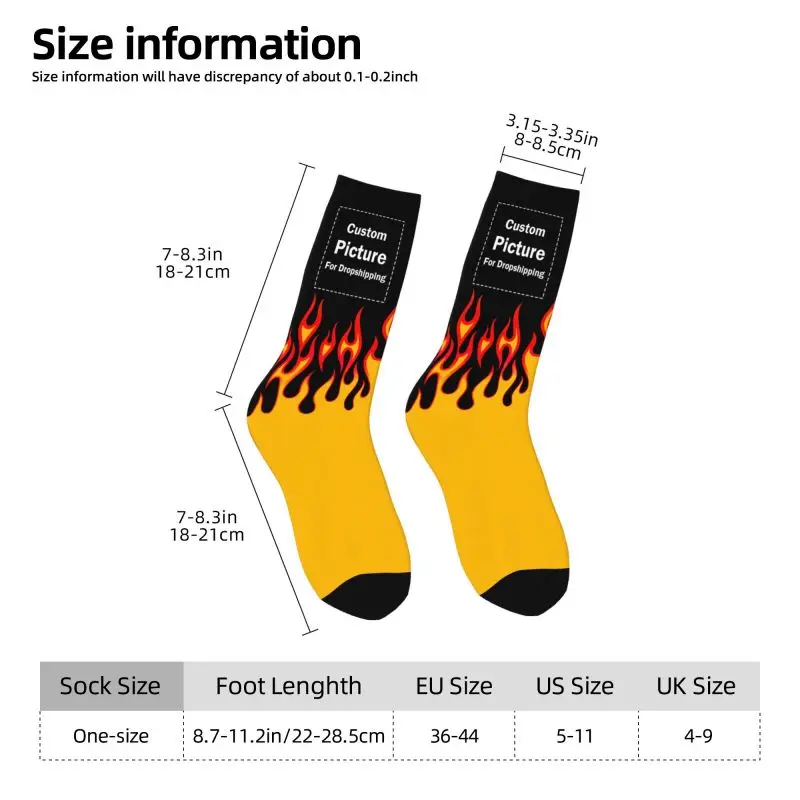 Personalized Custom Photo Logo Dress Socks Men Women Warm Fashion Design Your Own Crew Socks