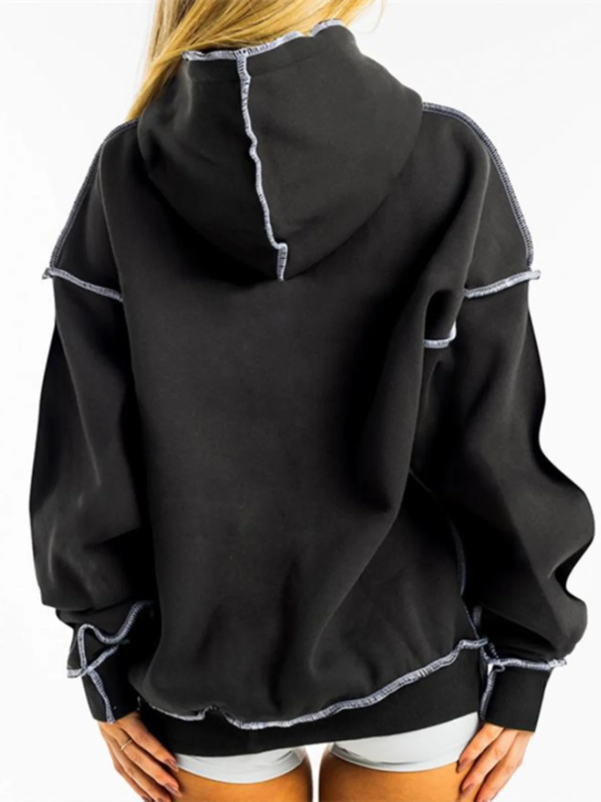 Faionable sweat à capuche pull femme rue Sle Long Sve coupe ample confortable haut décontracté Streetwear