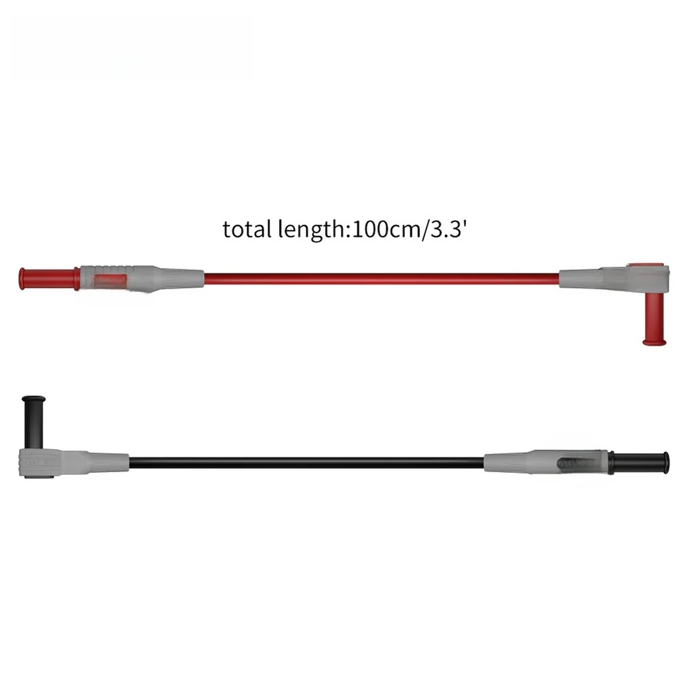 90 Degree Right Angle Banana to Banana Measurement Wire for Multimeter Use Copper Contact Material CATIII 1000V Compliant