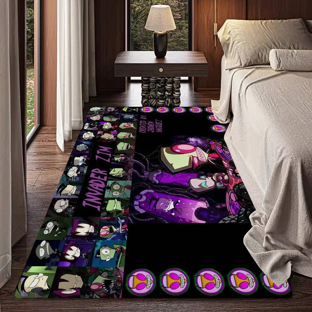 Invader Zim Hippie Bathroom Mat Anti-slip Absorb Water Long Strip Cushion Bedroon Mat Hotel Decor Mat