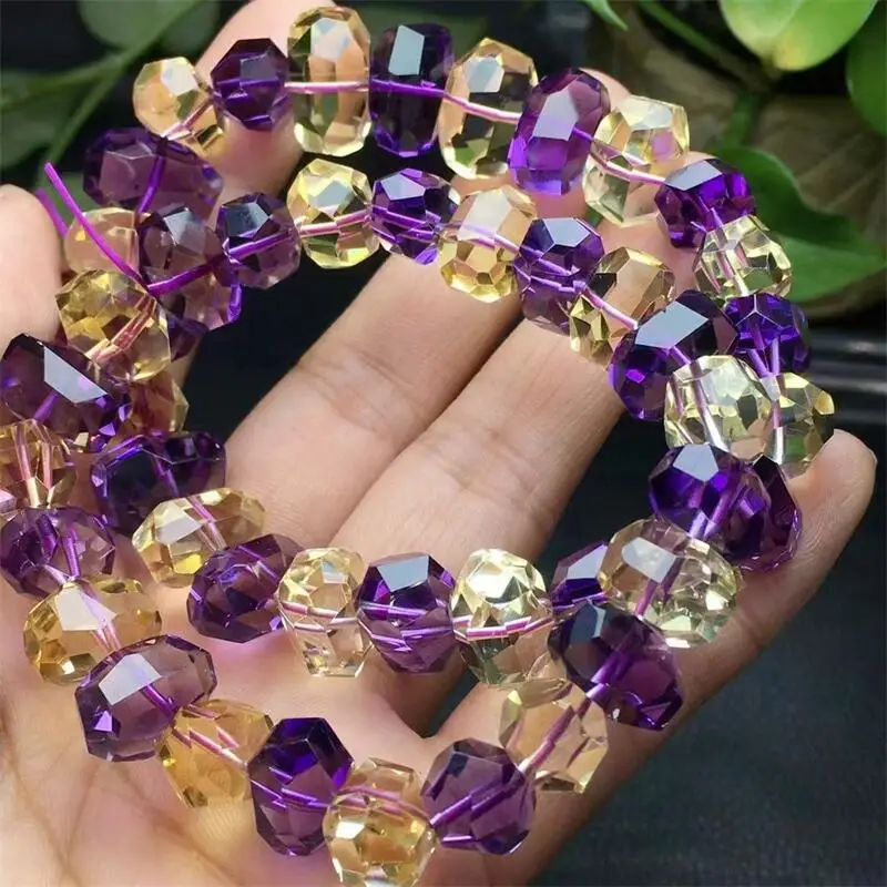 Natural Amethyst Citrine Freeform Bracelet Charms Handmade Fortune Energy Mineral Woman Jewelry Gifts 1PCS 13-14MM