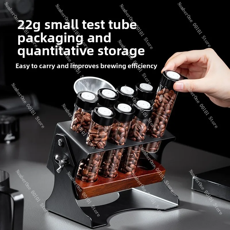 Coffee Bean Dispensing Bottle Set | Sealed tank exhaust valve test tube display rack and scent bottle storage rack
