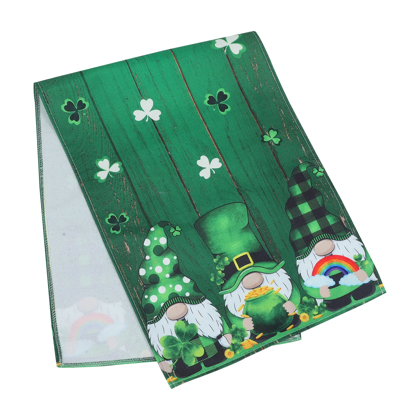 

Clover Table Runner Cotton Linen St Patrick Day Decor Green Tablecloth Banquet Dinner Party Home Flag Table Banner