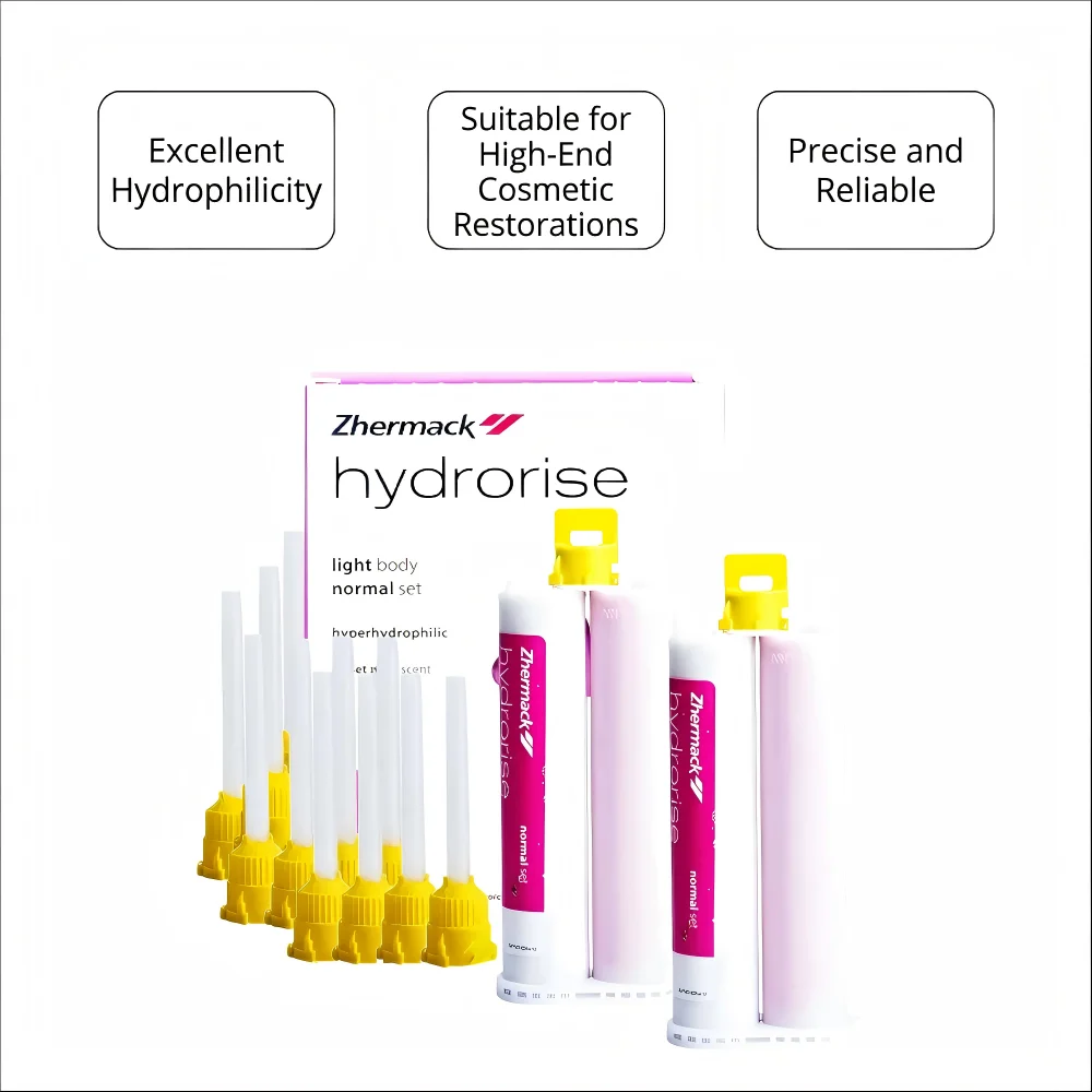 

Zhermack Hydrorise Light Body Hyperhydrophilic A-Silicone Impression High-End Cosmetic Restoration Precision 2x50ml Cartridges