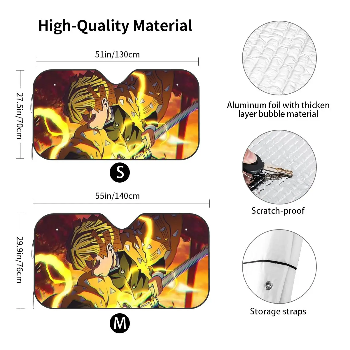 أنيمي شيطان القاتل كامادو تانجيرو ظلة الزجاج الأمامي سيارة الزجاج الأمامي نافذة الشمس قناع اكسسوارات يغطي